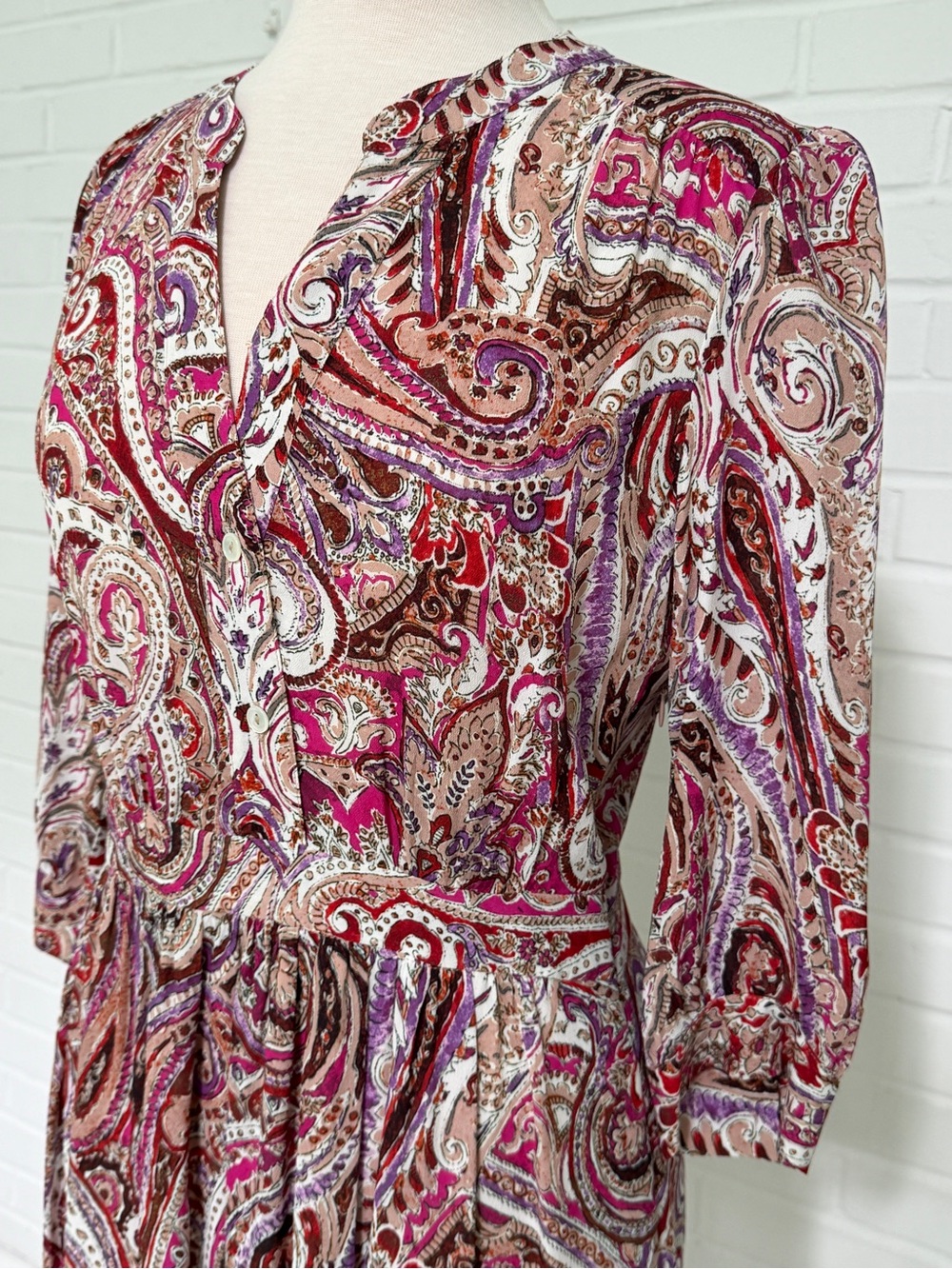 Gerard Darel Paris Paisley Midi Dress | Made in Italy | Pockets | EU 36 (US 4)
